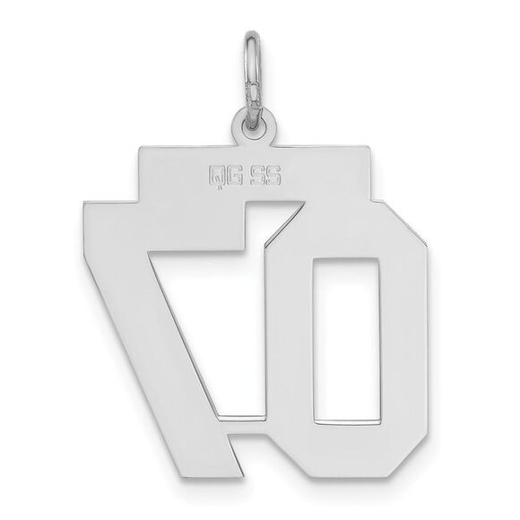 Sterling Silver, Jersey Collection, Medium Number 07 Pendant - Picture 4 of 5